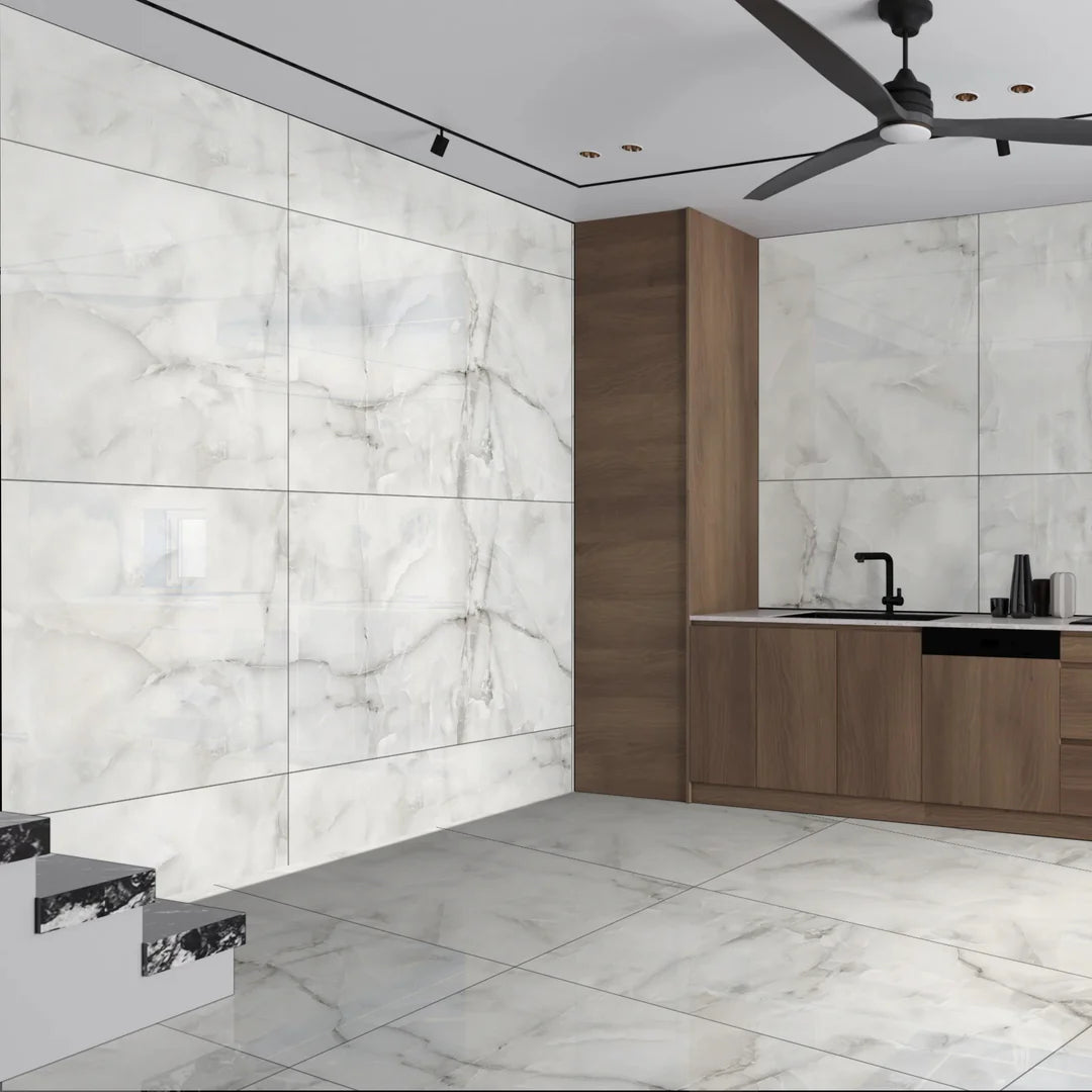 48.96 SQM Pallet Deal: Aquarious Onyx Grey Gloss 60x120cm Porcelain Tiles
