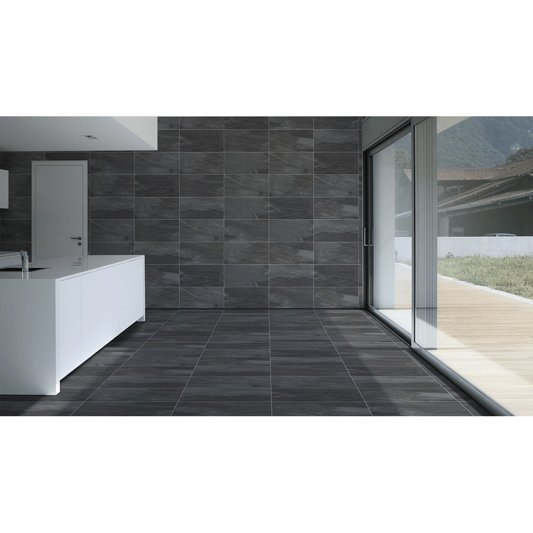 African Slate 30x60 Black Matt