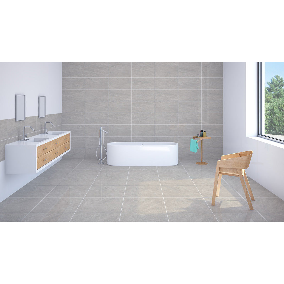 Fossil 30x60 CERAMIC Grey Gloss