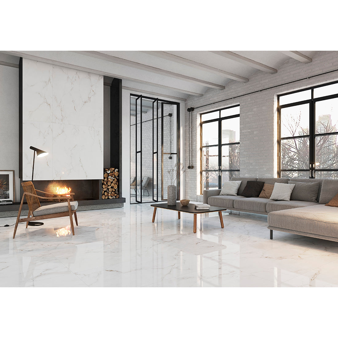 Lucia 119x119 White Polished