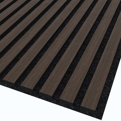 Wooden Slat Acoustic Panel Choco Brown 2400mm x 600mm