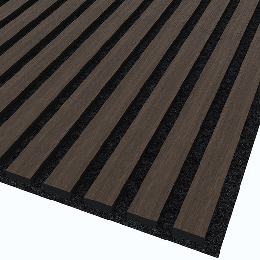 Wooden Slat Acoustic Panel Choco Brown 2400mm x 600mm