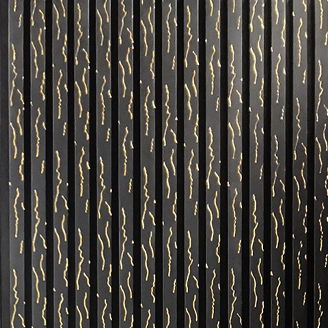 Wooden Slat Acoustic Panel Black Gold Vein 2400mm x 600mm