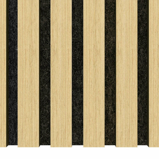 Wooden Slat Acoustic Panel Natural Oak 2400mm x 600mm