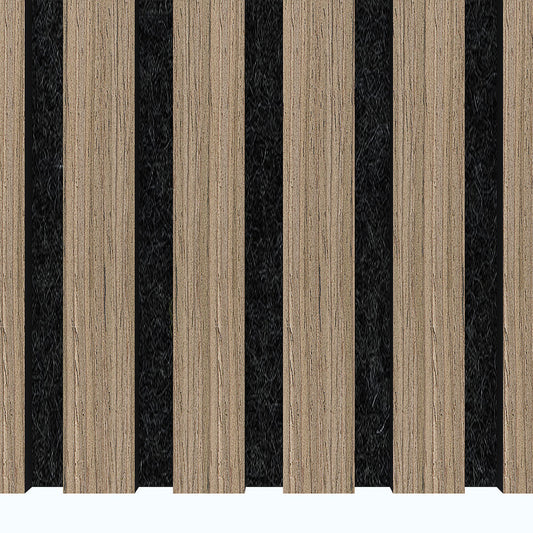 Wooden Slat Acoustic Panel Light Walnut 2400mm x 600mm