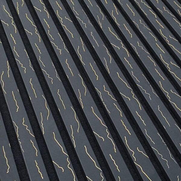 Wooden Slat Acoustic Panel Black Gold Vein 2400mm x 600mm
