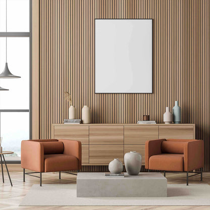 Wooden Slat Acoustic Panel Light Walnut 2900mm x 600mm