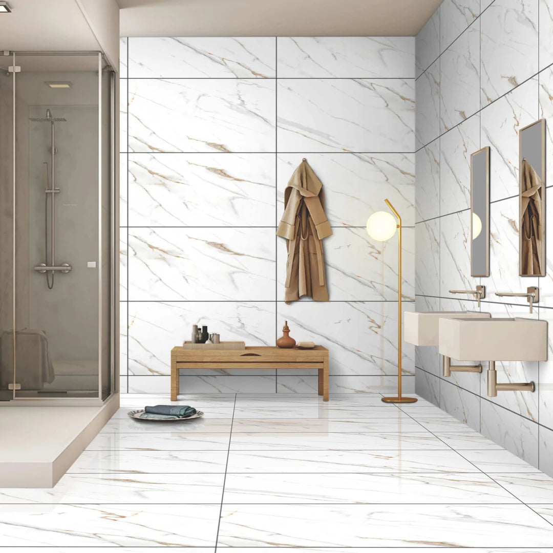 57.6 SQM Pallet Deal: Canna White Porcelain 30x60cm Tiles