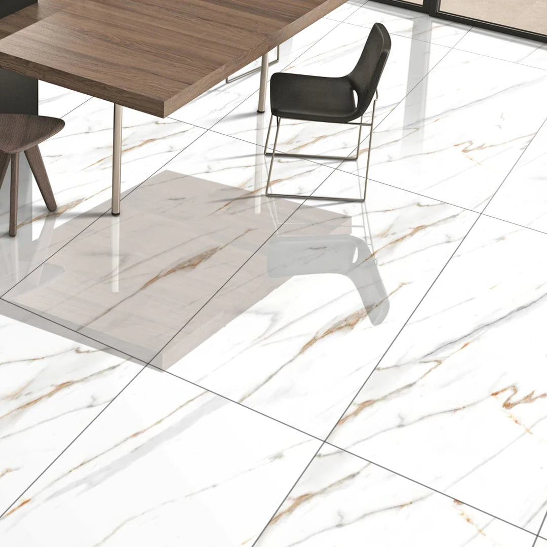 48.96 SQM Pallet Deal: Canna white Gloss Porcelain 60x120cm Tiles