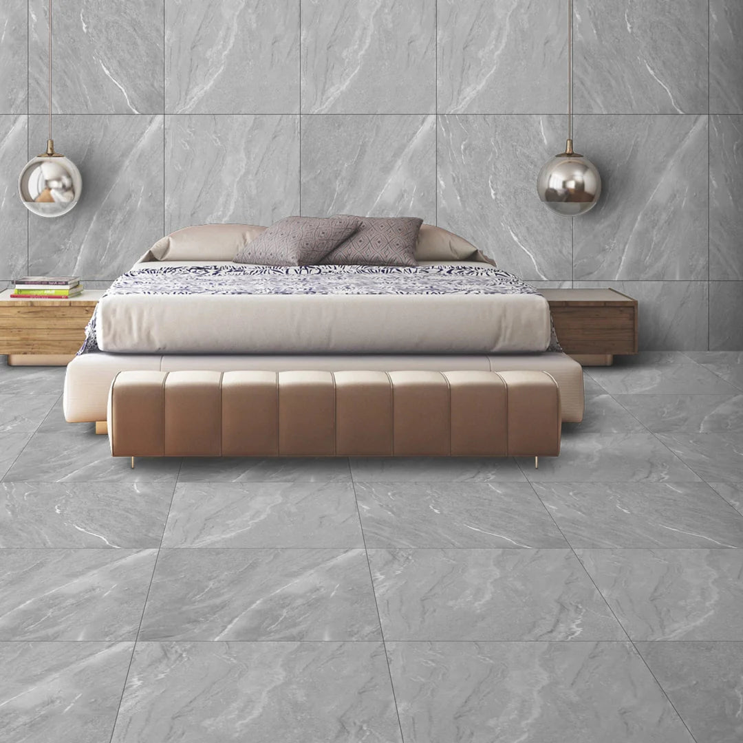 54.72 SQM Pallet Deal: Yorks Grey Matt Porcelain Tiles 60x60cm