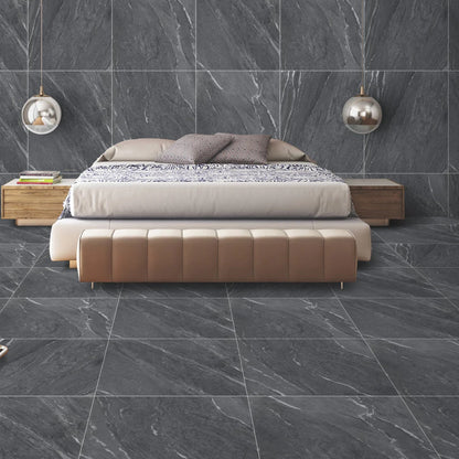 54.72 SQM Pallet Deal: Yorks Nero Matt Porcelain Tiles 60x60cm