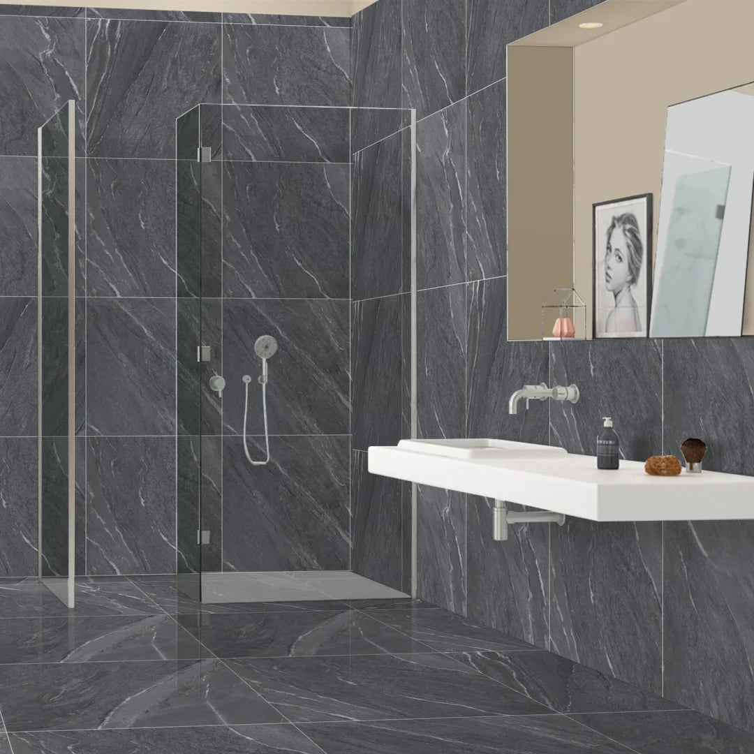 54.72 SQM Pallet Deal: Yorks Nero Matt Porcelain Tiles 60x60cm