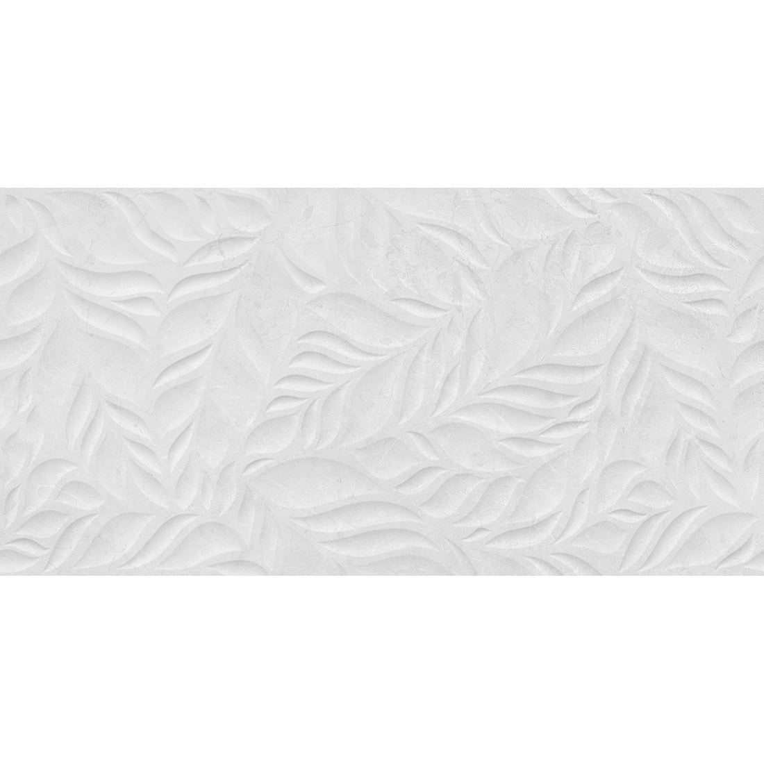 Hampton Leaf Decor 30x60 Bianco Matt