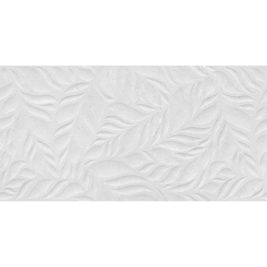 Hampton Leaf Decor 30x60 Bianco Matt