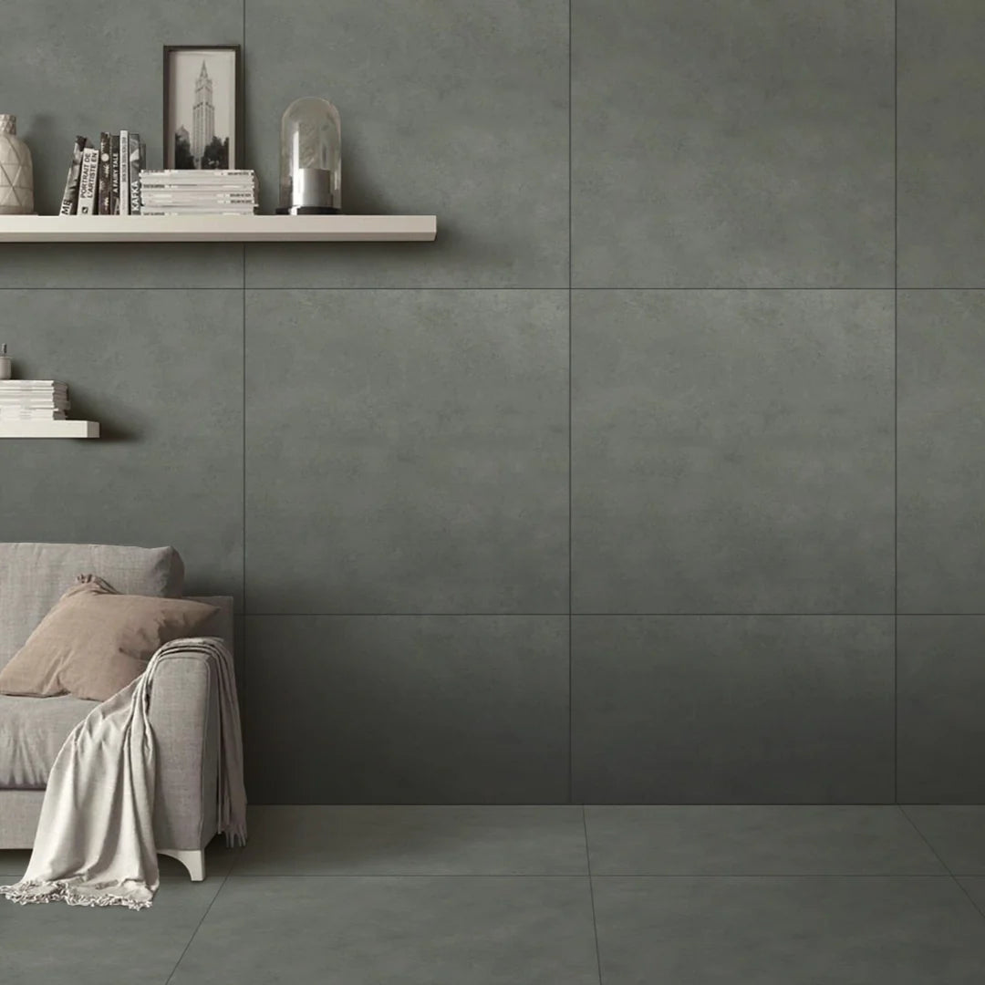54.72 SQM Pallet Deal:  Nero Dark Grey Concrete Porcelain 60x60cm Tiles
