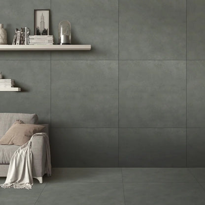 54.72 SQM Pallet Deal:  Nero Dark Grey Concrete Porcelain 60x60cm Tiles