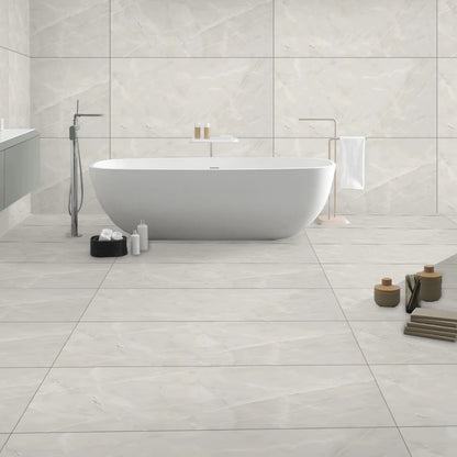 54.72 SQM Pallet Deal: Stone Grey Porcelain Gloss 60x60cm Tiles