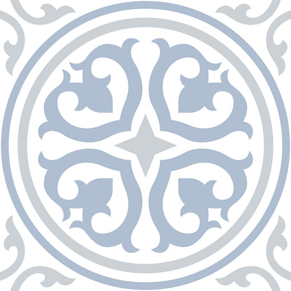 Vintage Cube Pattern 20x20 Blue Matt