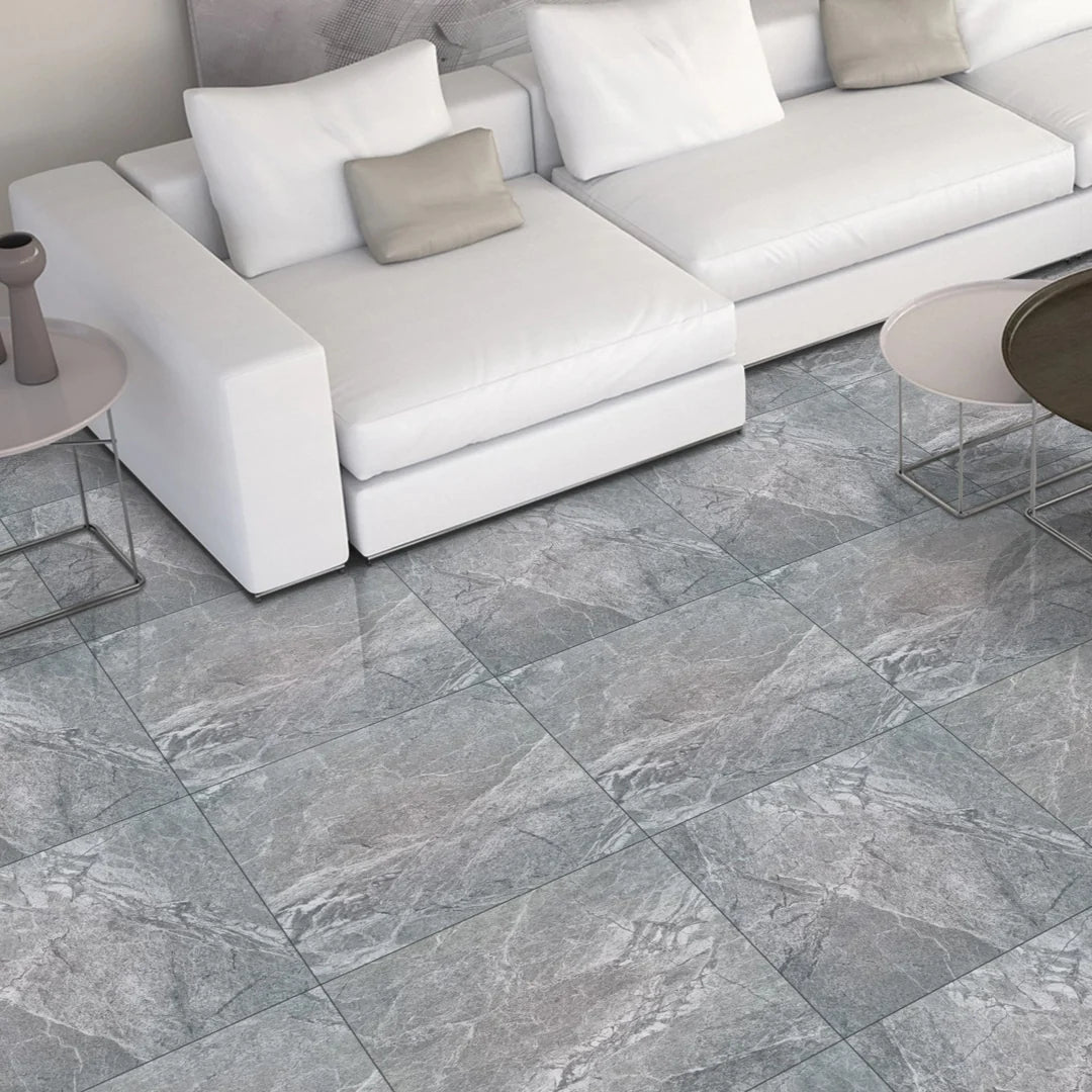 54.72 SQM Pallet Deal: Enigma Grey Porcelain Gloss 60x60cm Tiles