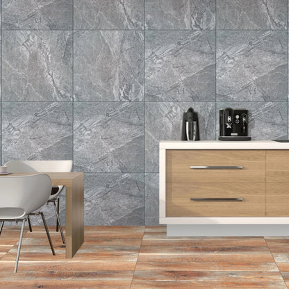 54.72 SQM Pallet Deal: Enigma Grey Porcelain Gloss 60x60cm Tiles