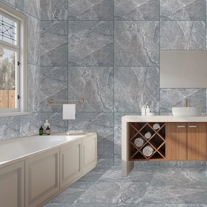 54.72 SQM Pallet Deal: Enigma Grey Porcelain Gloss 60x60cm Tiles